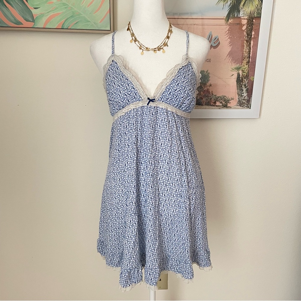 Victorias Secret Babydoll Dress Lace Slip Lingerie Coquette Y2K Style Size Large
